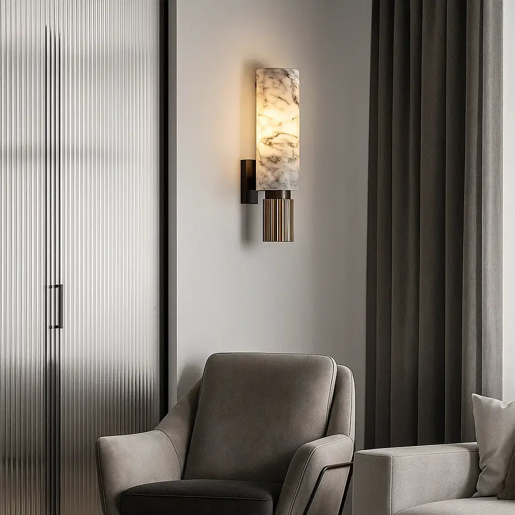Applique murale marbre design – Luminaire mural moderne pour salon, chambre ou couloir