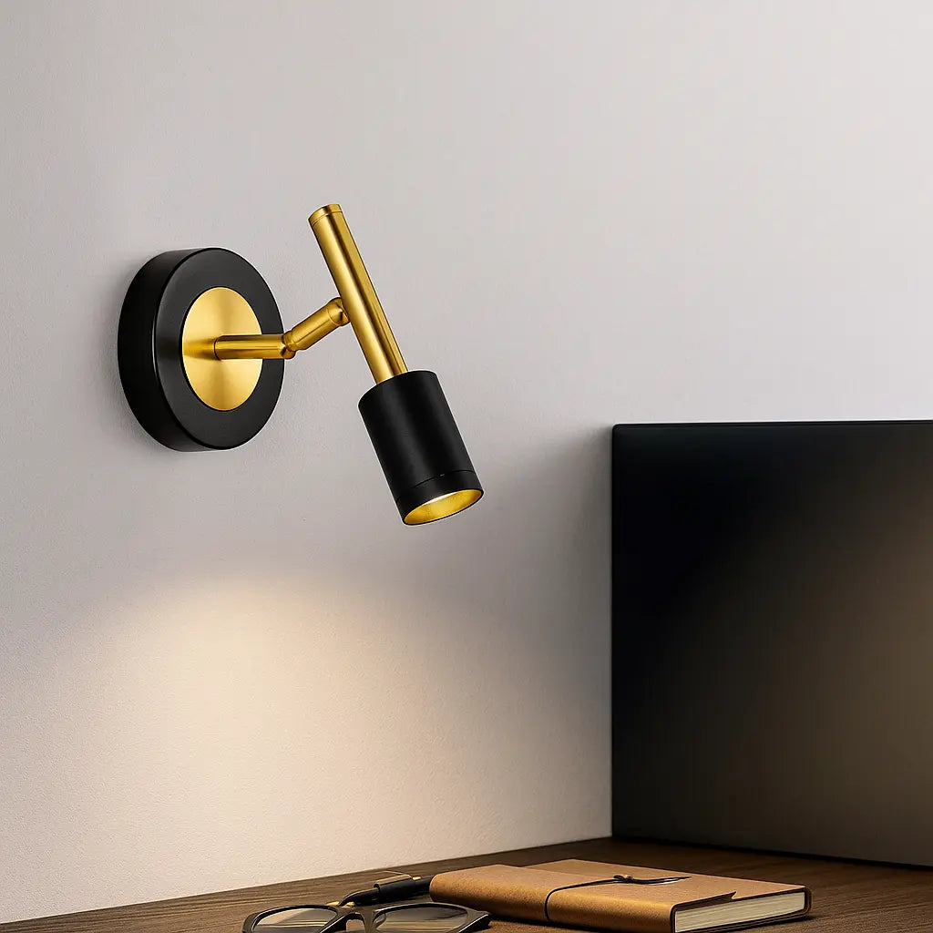 Applique murale rotative LED – Éclairage mural élégant noir et or