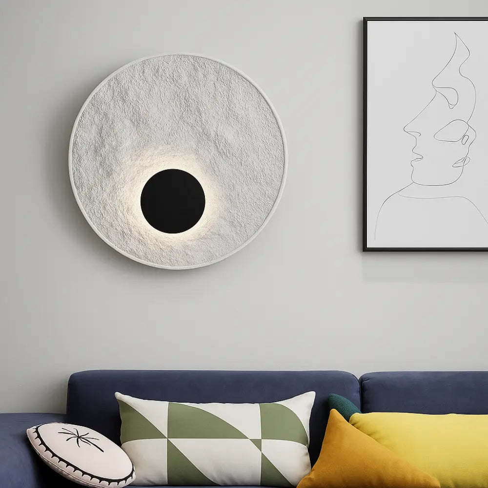 Applique murale lune moderne en résine décorative à led