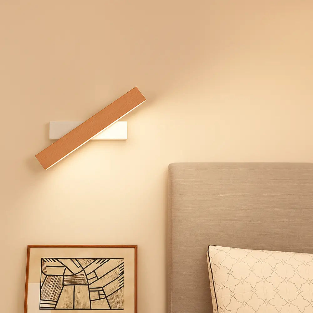 Applique murale LED bois rotatif – Style minimaliste scandinave