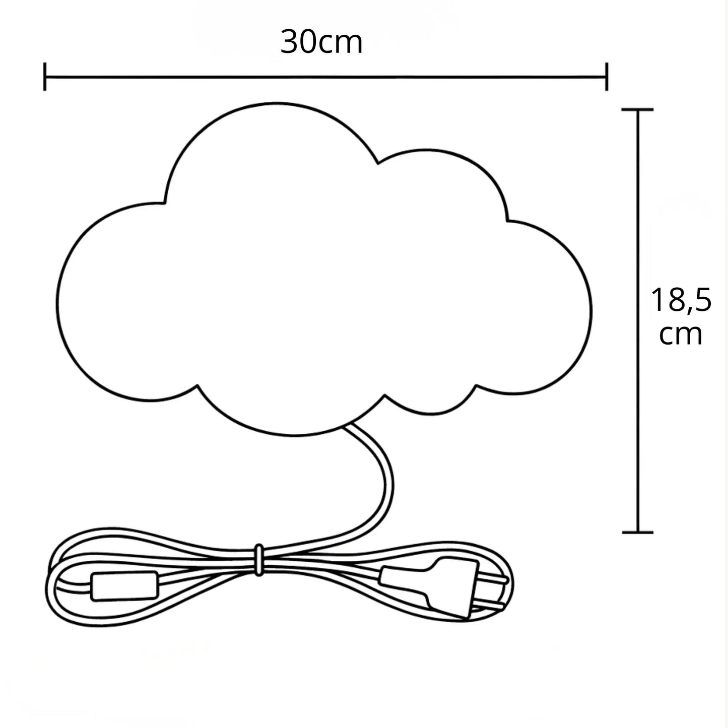 Applique murale LED nuage – lumière douce pour chambre enfant, avec prise