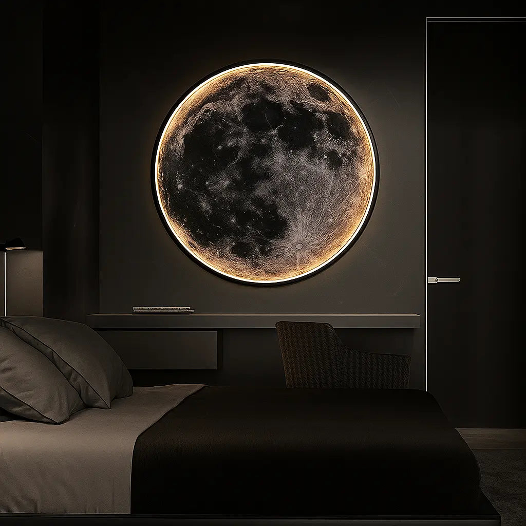 Applique murale Lune LED – Lampe décorative 3D dimmable pour chambre et salon