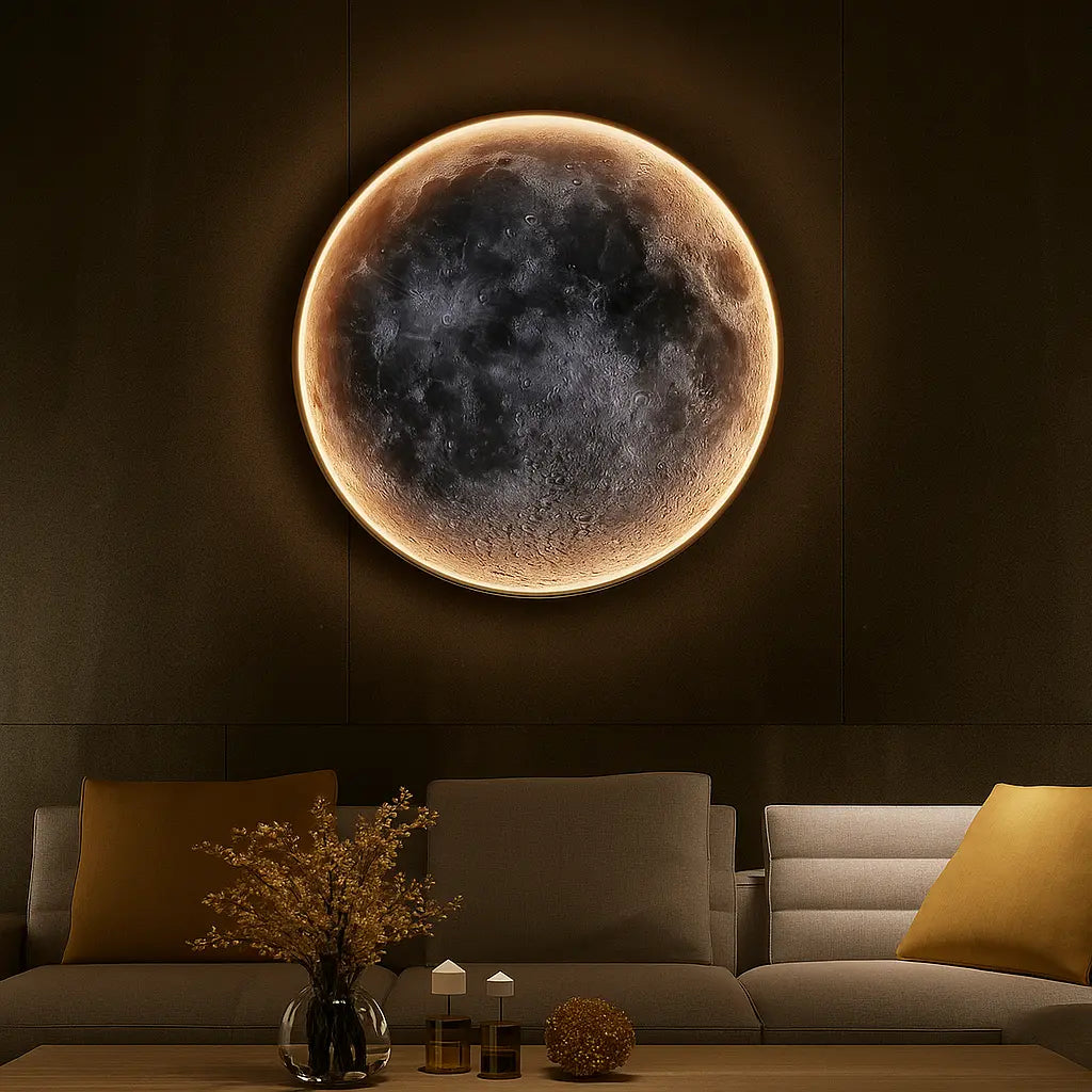Applique murale Lune LED – Lampe décorative 3D dimmable pour chambre et salon