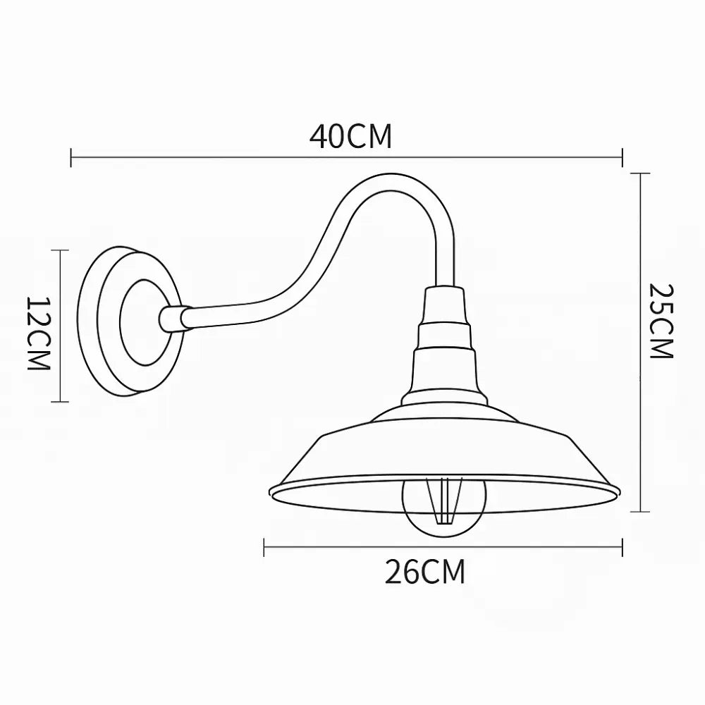 Applique murale style vintage industrielle pour extérieur – lampe murale rétro E27