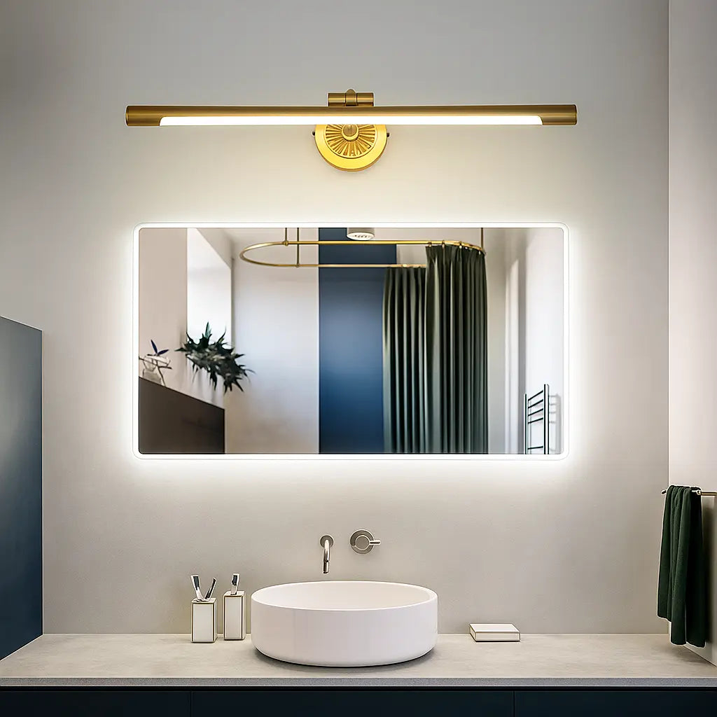 Applique murale rétro en laiton massif – Lampe LED décorative miroir salle de bain