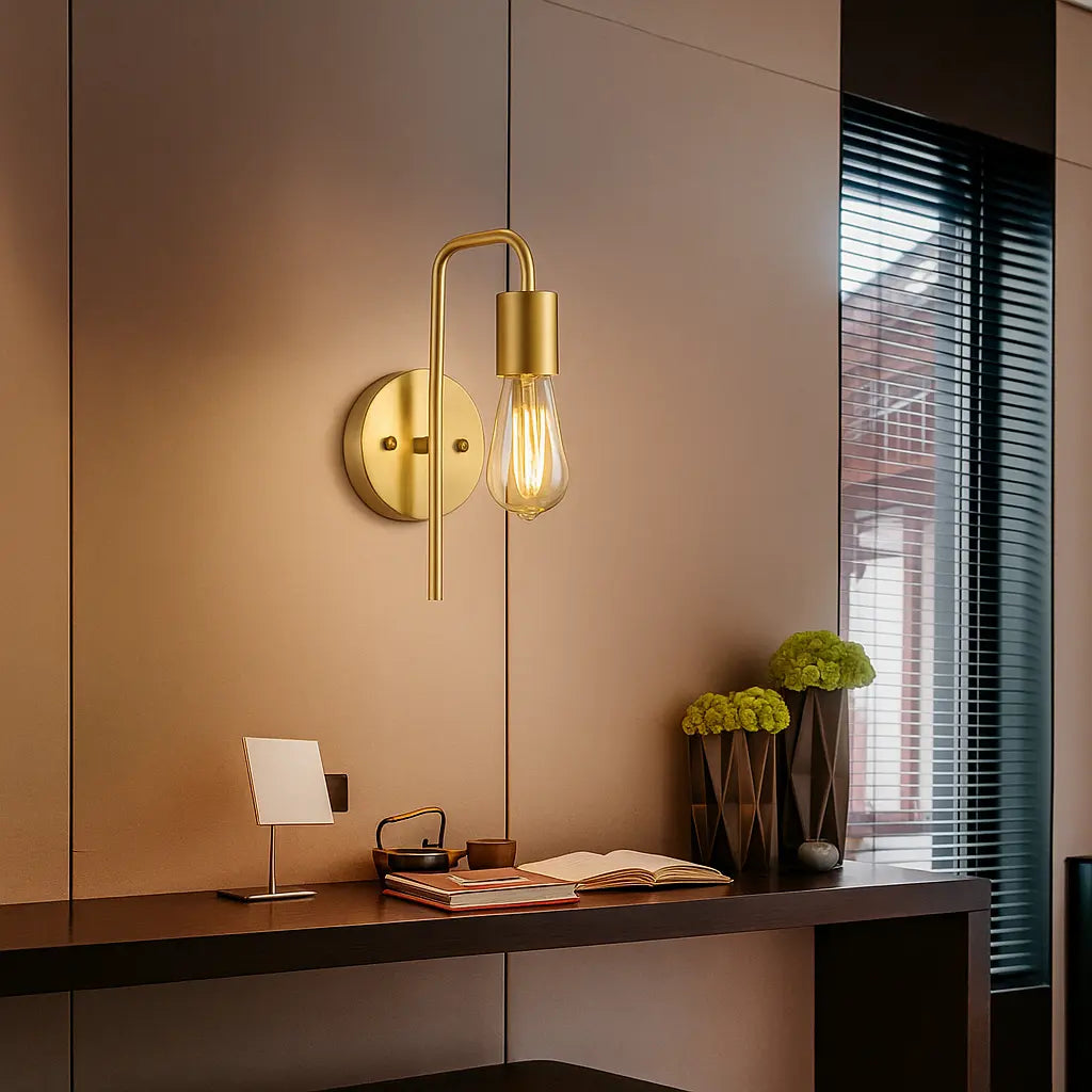 Applique Murale Métal Minimaliste – Miroir, Couloir ou Chambre – E27 Ampoule LED/Edison