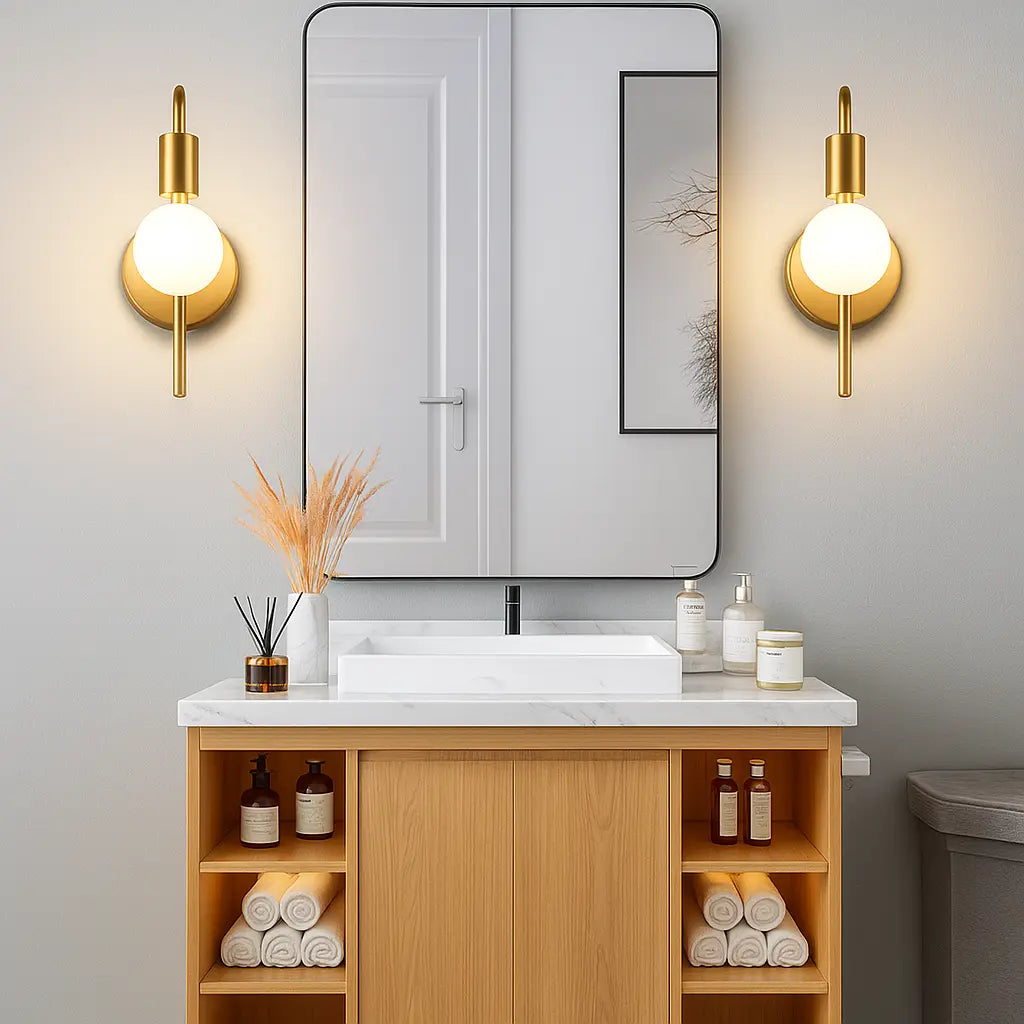Applique Murale Métal Minimaliste – Miroir, Couloir ou Chambre – E27 Ampoule LED/Edison