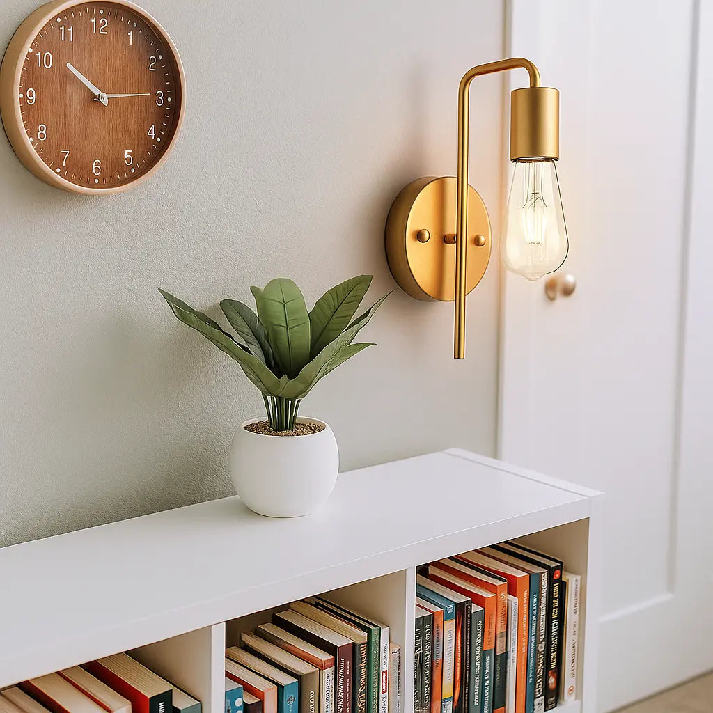 Applique Murale Métal Minimaliste – Miroir, Couloir ou Chambre – E27 Ampoule LED/Edison