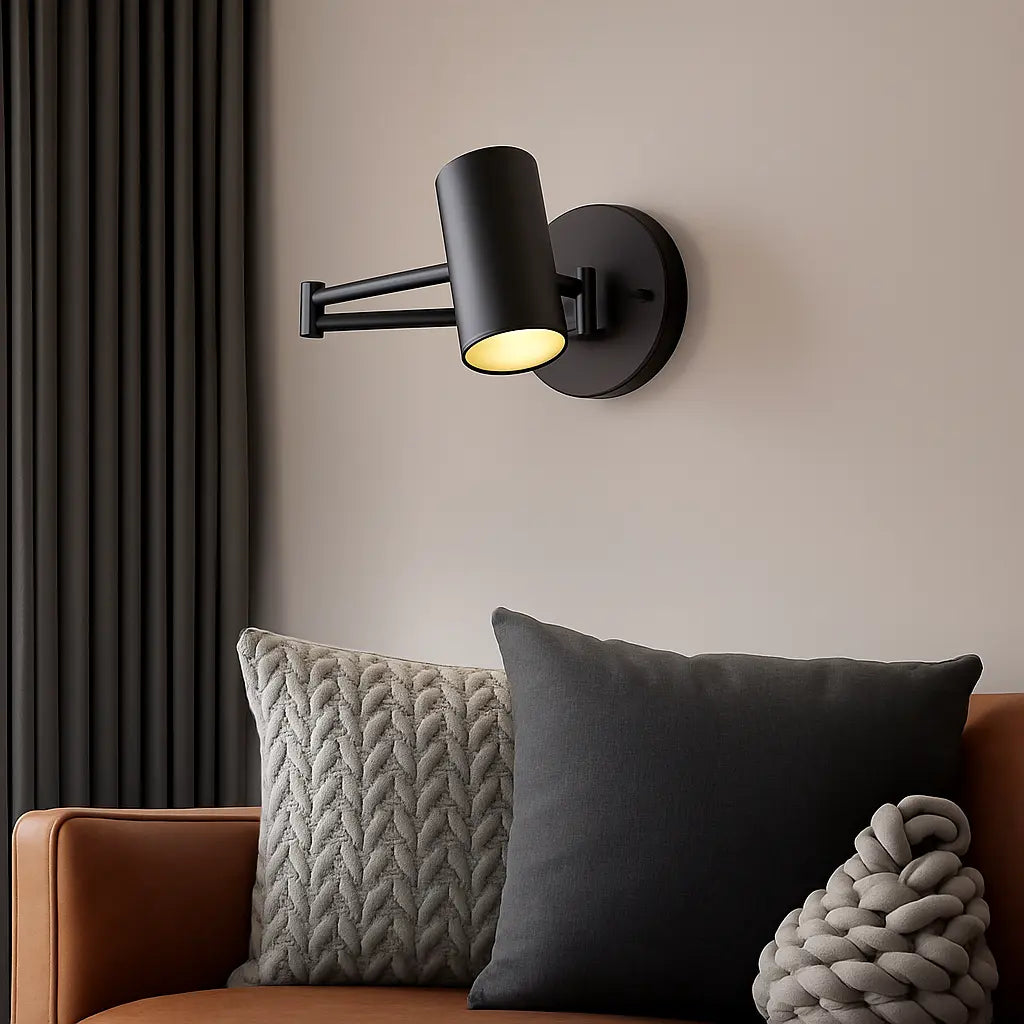 Applique murale orientable en métal doré ou noir – Design moderne et élégant
