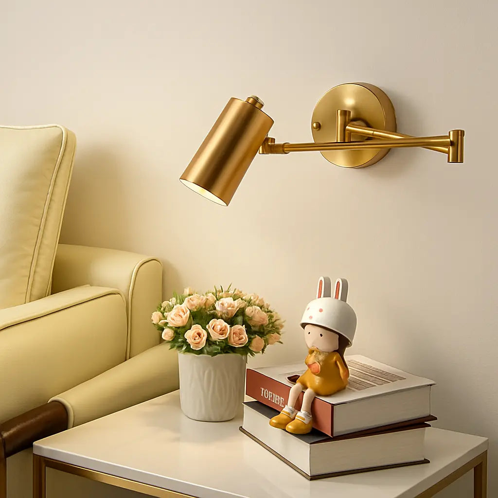 Applique murale orientable en métal doré ou noir – Design moderne et élégant