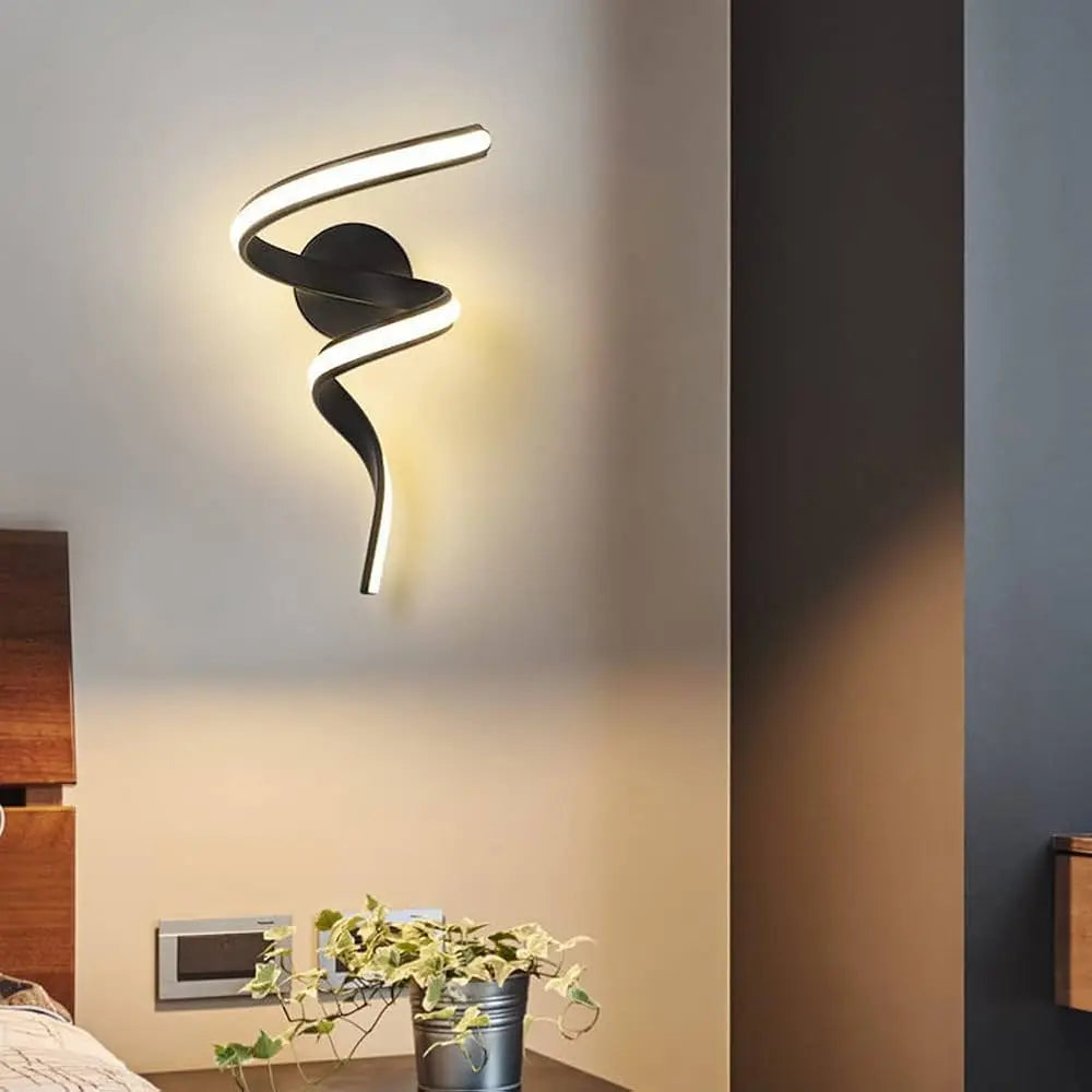 Applique murale LED design spirale – Moderne pour salon, chambre ou couloir