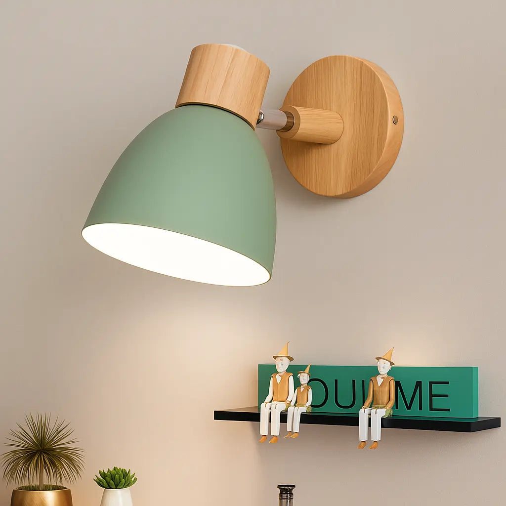 Applique murale moderne en bois et métal – Style nordique pour décoration intérieure
