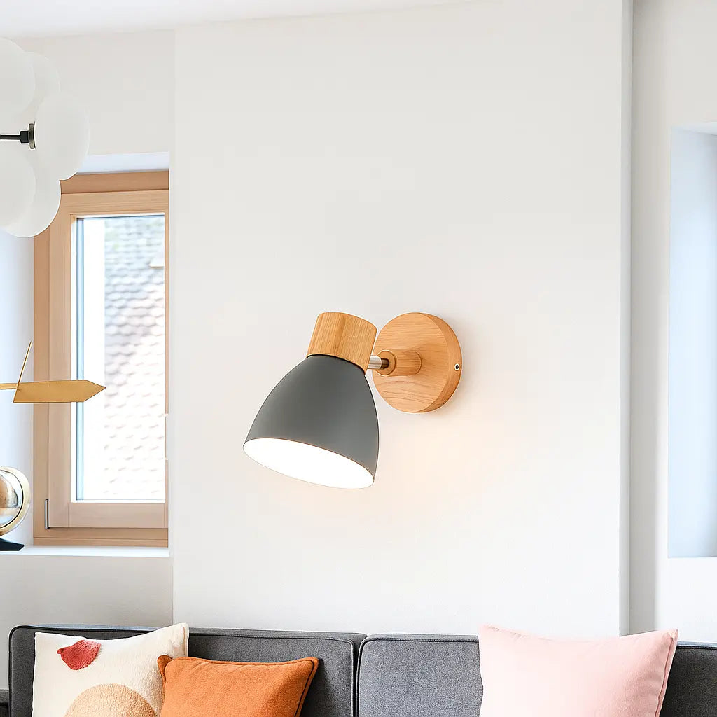 Applique murale moderne en bois et métal – Style nordique pour décoration intérieure