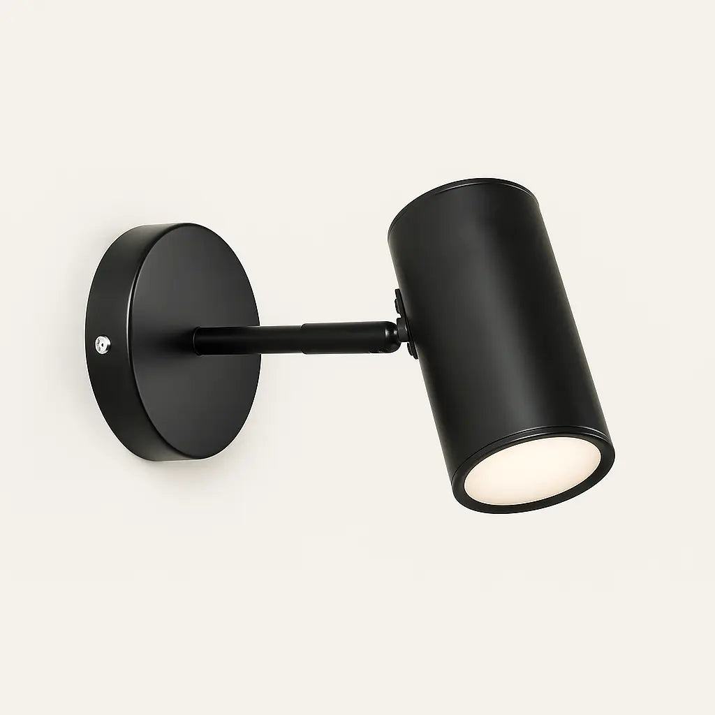 Applique murale cylindrique orientable noire ou dorée – luminaire moderne pour intérieur