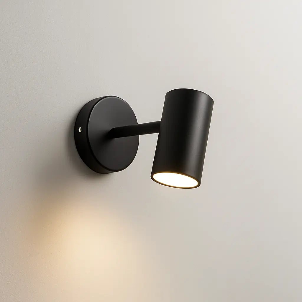 Applique murale cylindrique orientable noire ou dorée – luminaire moderne pour intérieur