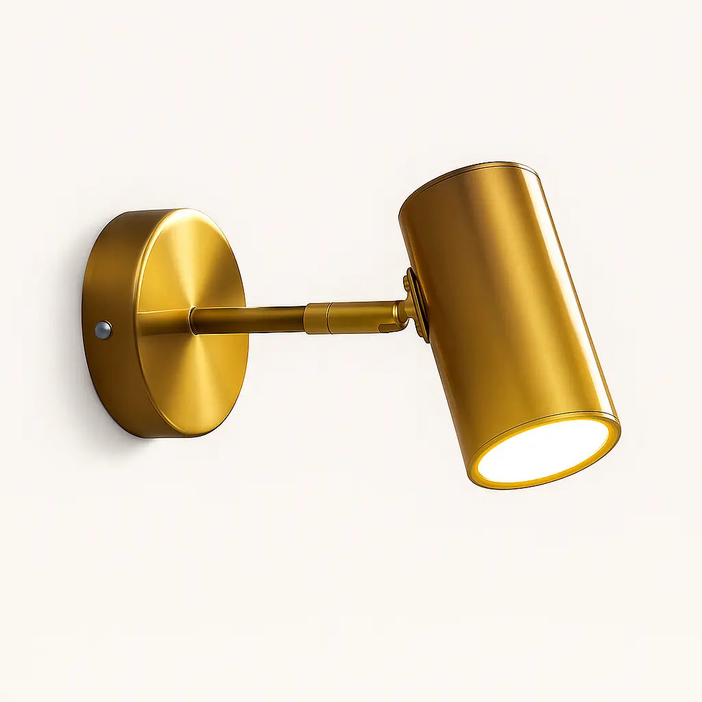 Applique murale cylindrique orientable noire ou dorée – luminaire moderne pour intérieur