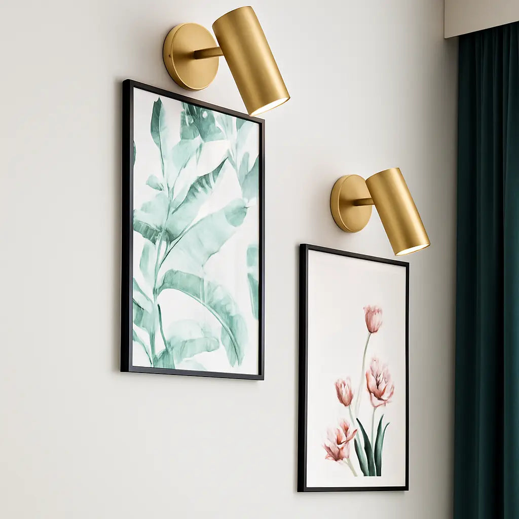 Applique murale cylindrique orientable noire ou dorée – luminaire moderne pour intérieur