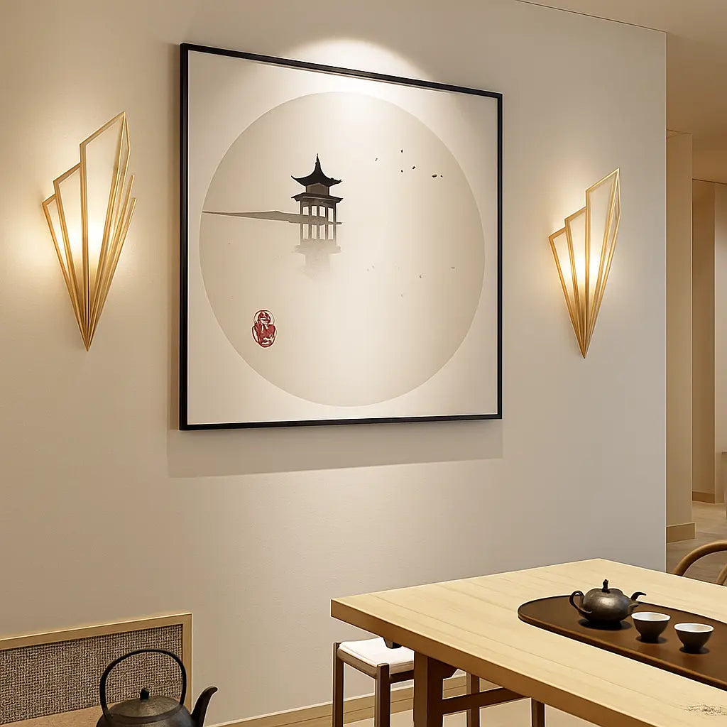 Applique murale décorative style art déco – or, noir ou blanc