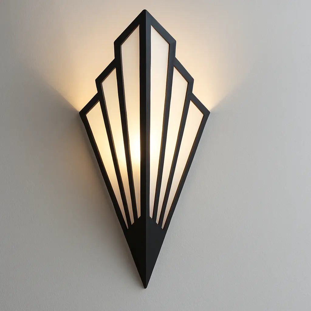 Applique murale décorative style art déco – or, noir ou blanc