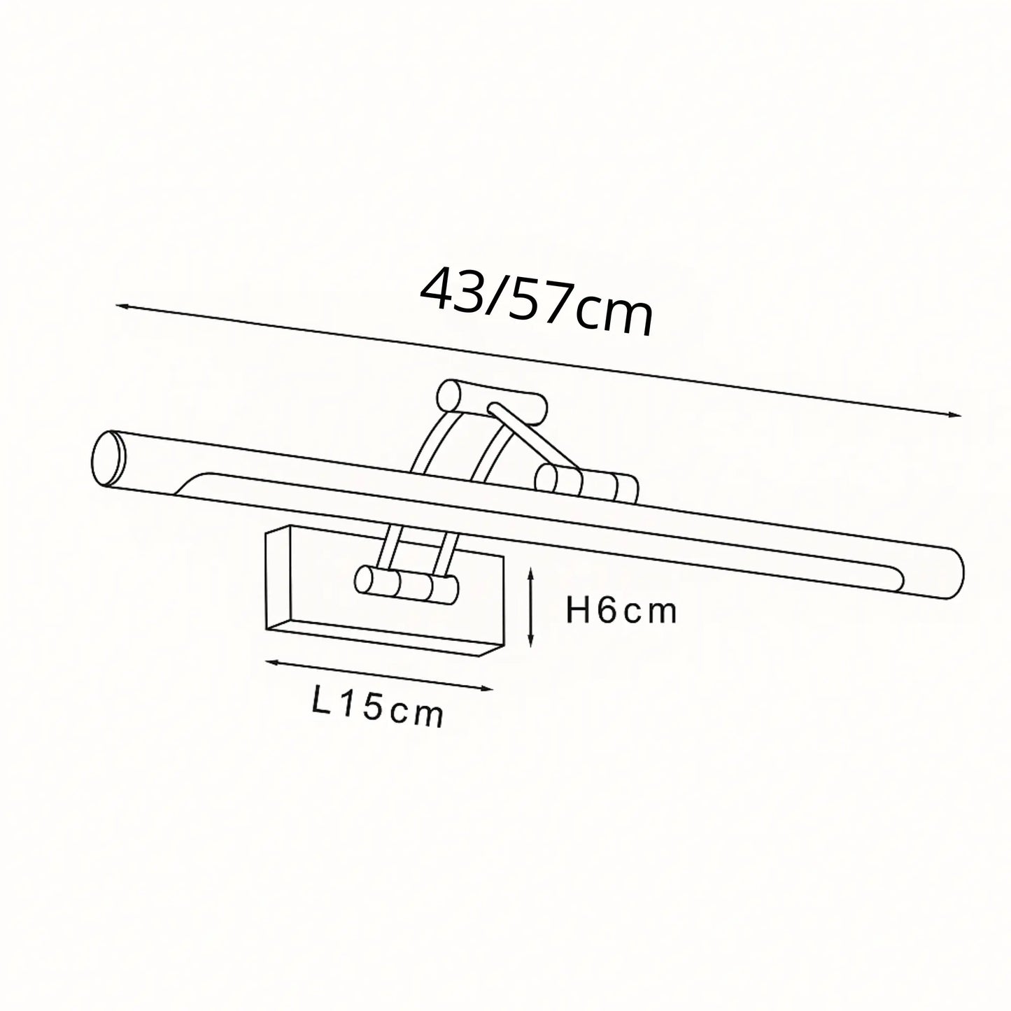 Applique Murale Salle de Bain Noire, Design Élégant, IP44 Étanche