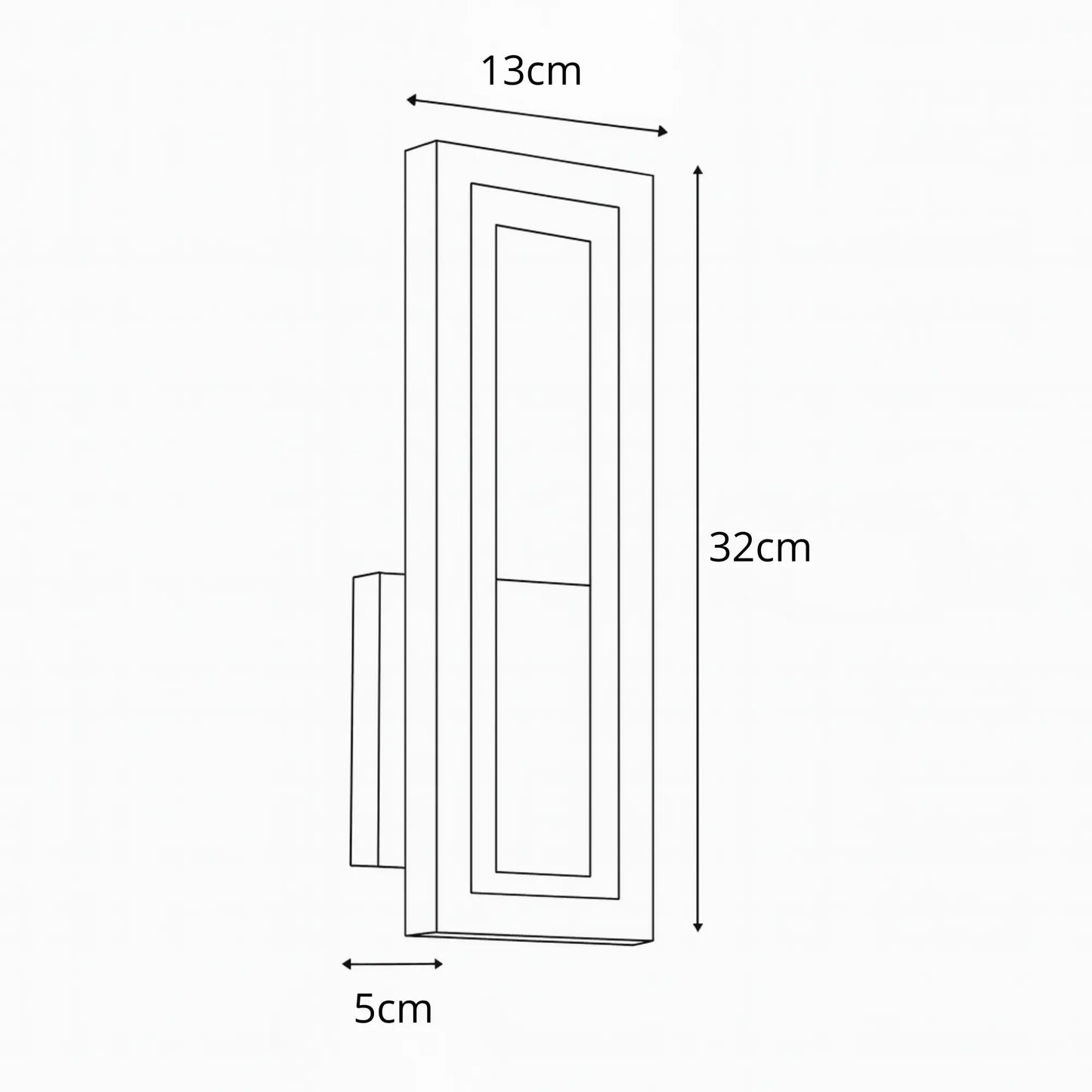 Applique murale LED moderne – design rectangulaire vertical minimaliste