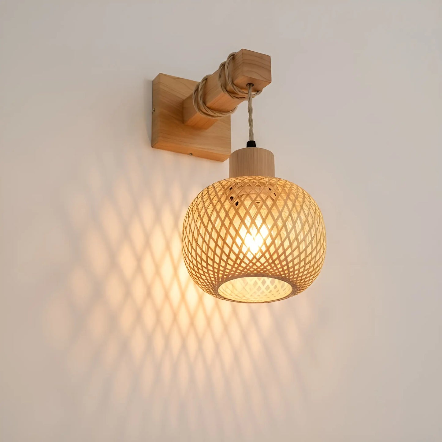Applique murale en rotin naturel – Style bohème et scandinave