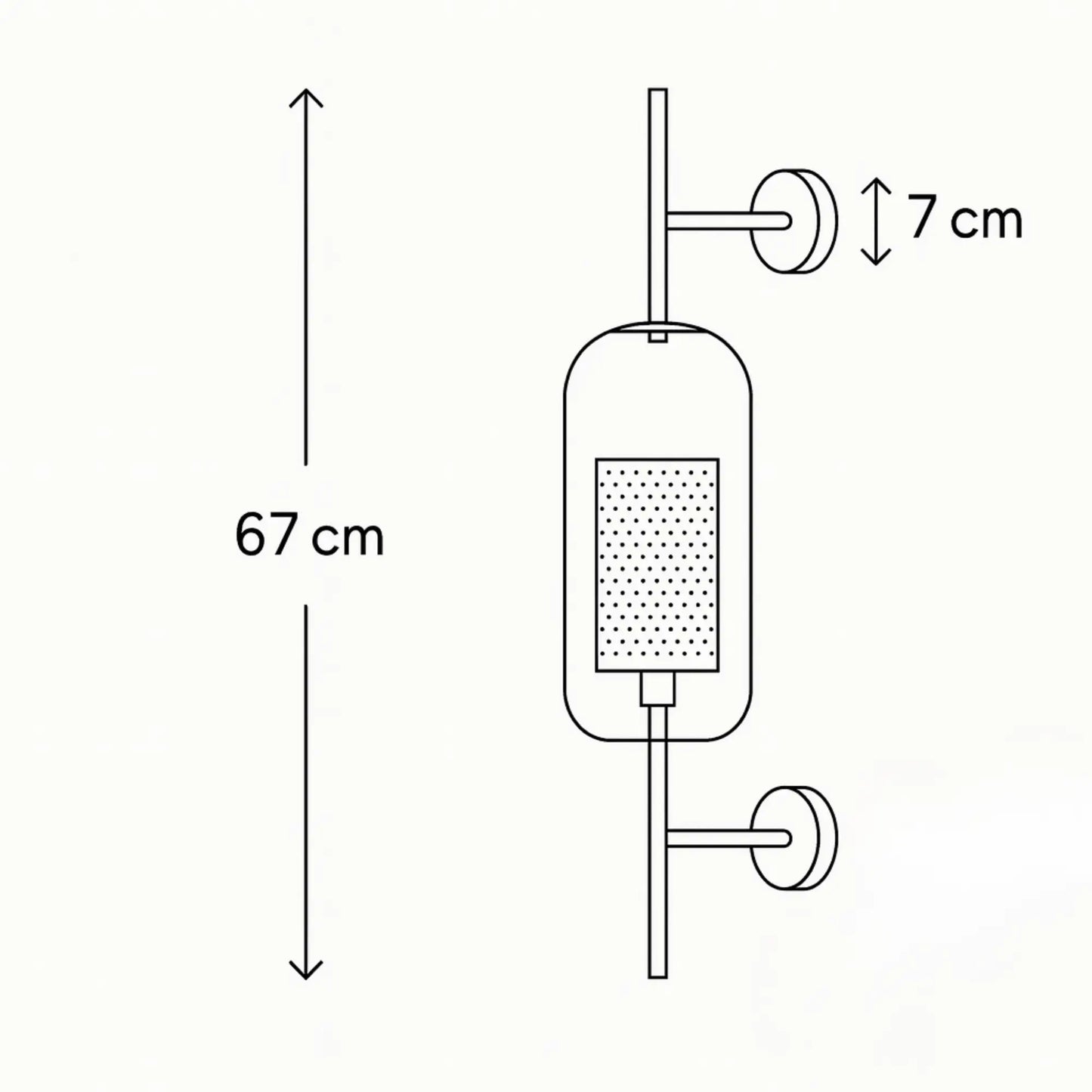 Applique murale moderne en verre – design tube vertical ajouré