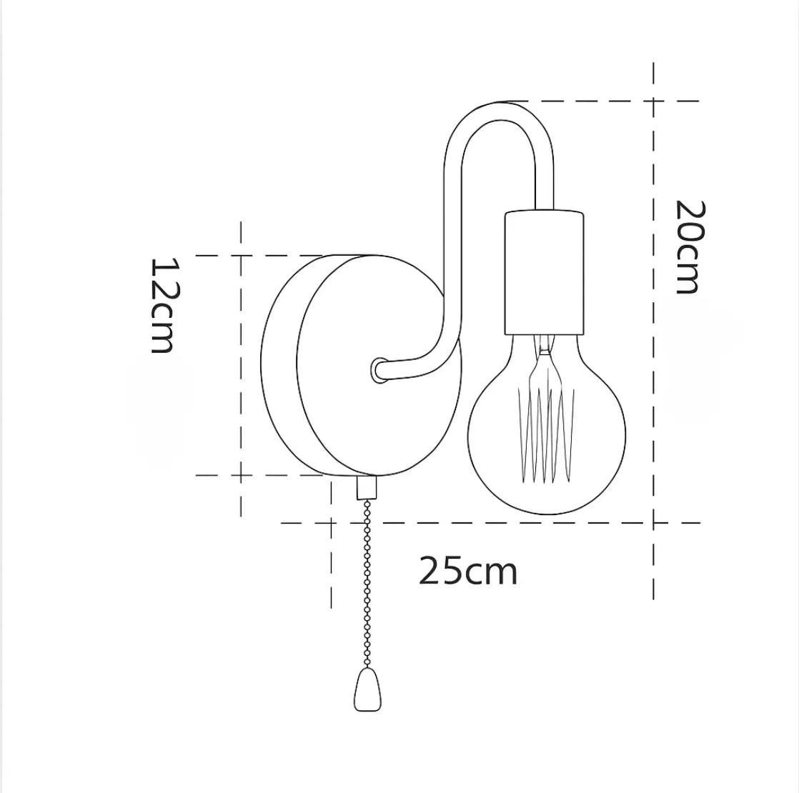 Applique murale noire vintage – Éclairage mural style industriel pour salon, chambre ou couloir
