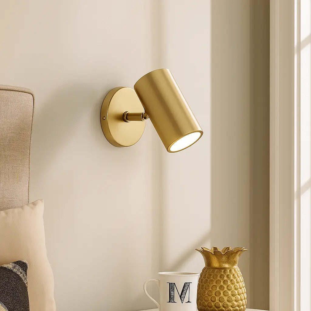 Applique murale cylindrique orientable noire ou dorée – luminaire moderne pour intérieur
