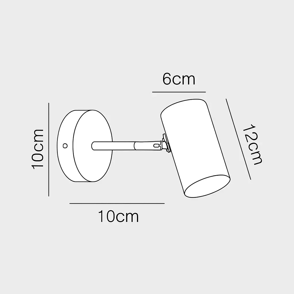 Applique murale cylindrique orientable noire ou dorée – luminaire moderne pour intérieur