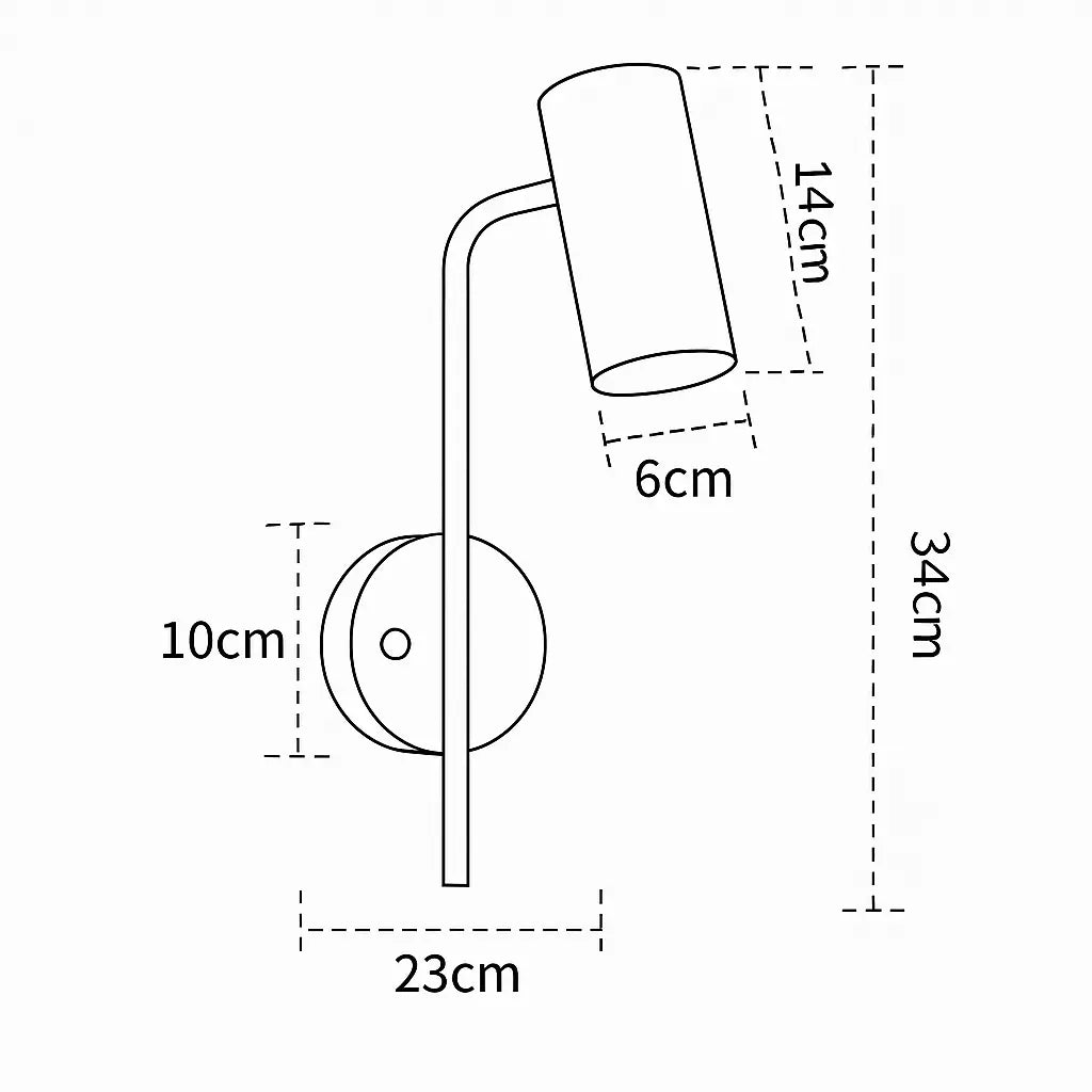 Applique murale moderne orientable – Design minimaliste en métal noir ou doré