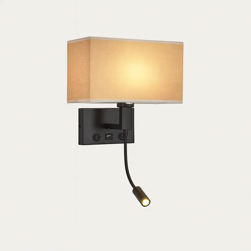 Applique murale avec liseuse LED et port USB – Design moderne chambre/salon