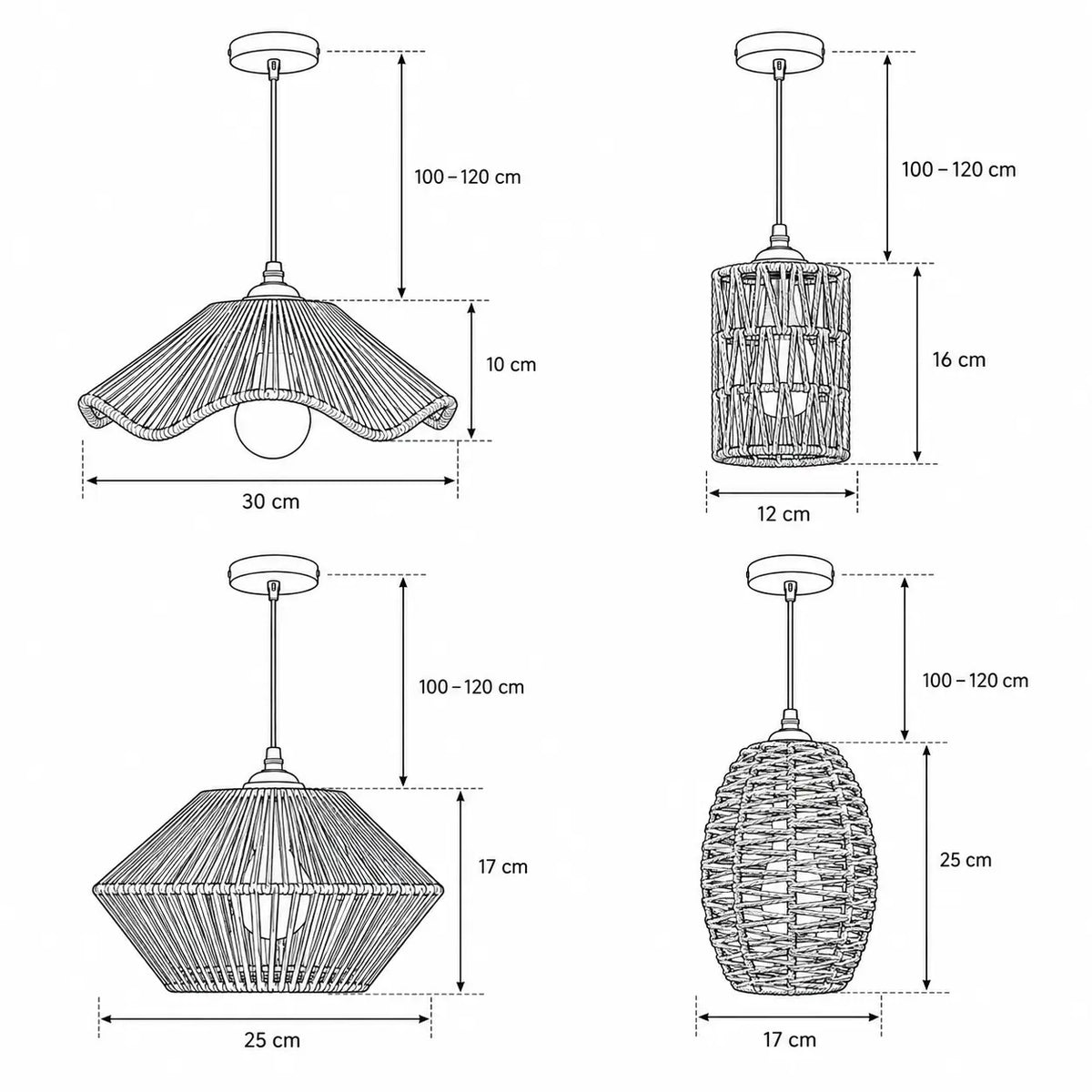 Suspension Bohème en Corde Tressée – Luminaire Naturel E27