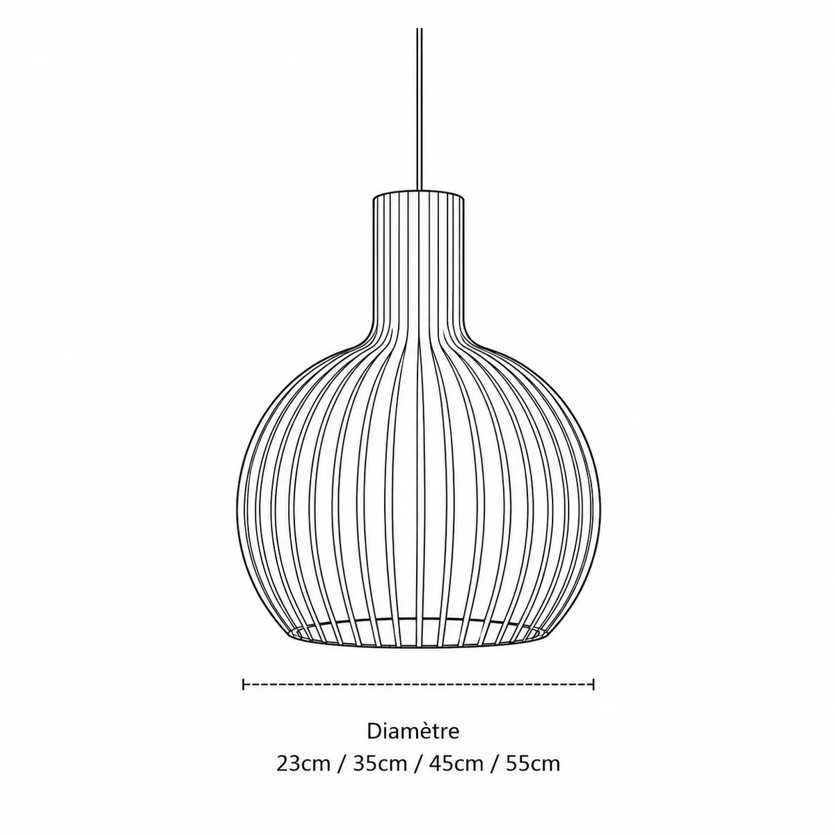 Suspension Bois à Lattes Design Scandinave Ajourée