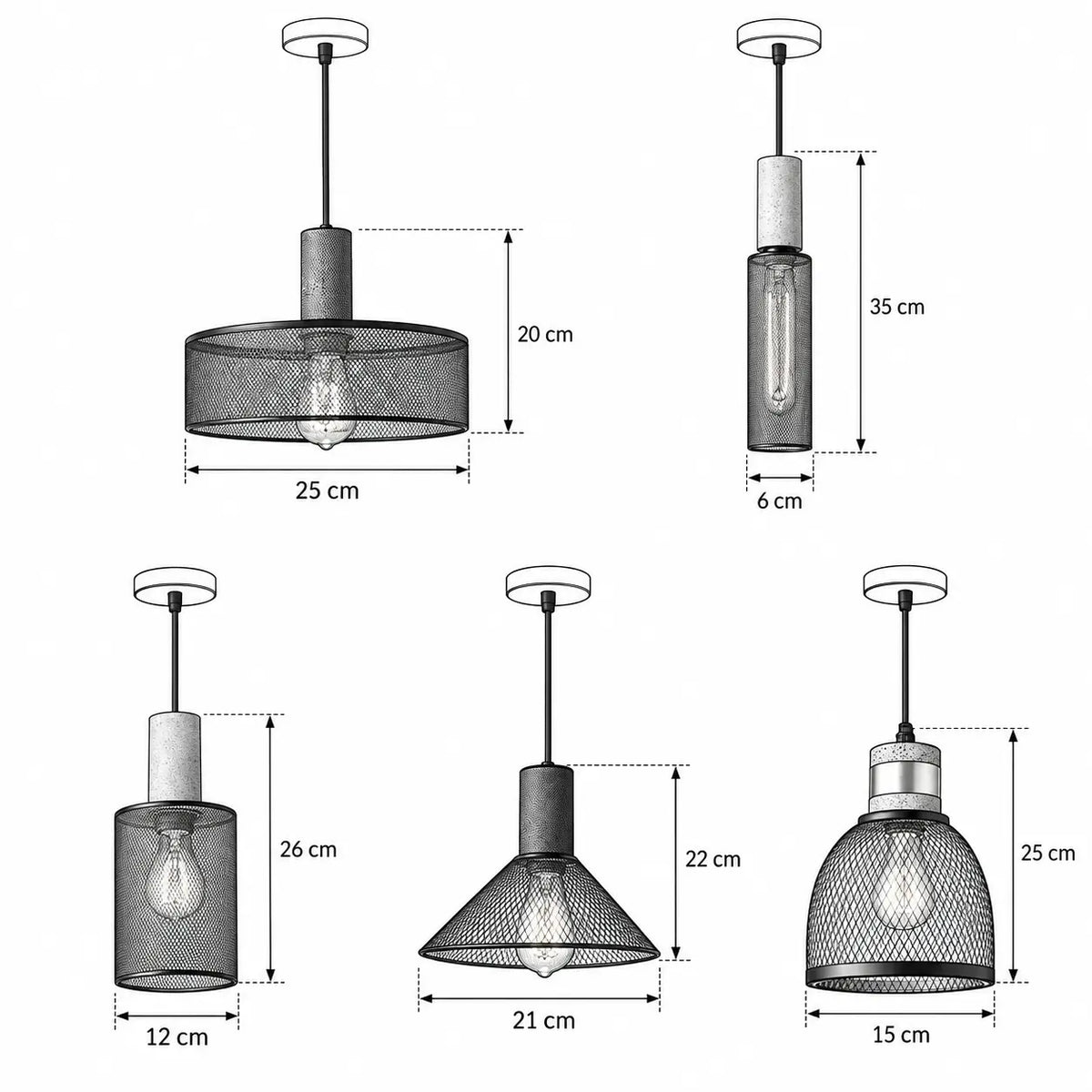 Suspension Industrielle Noire en Métal – Luminaire Vintage E27