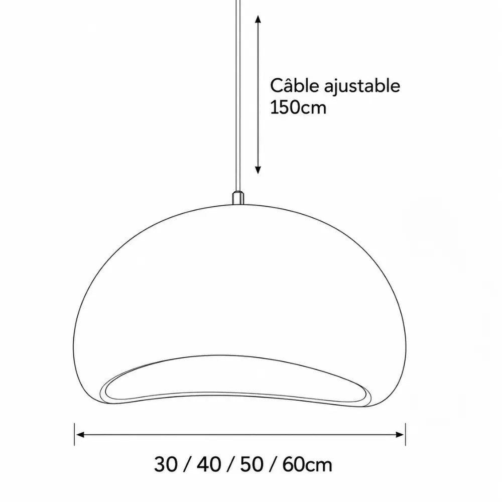 Suspension Résine Effet Plâtre Silhouette Sculpturale