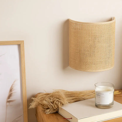 Applique Murale Rotin Naturel – Style Bohème & Scandinave