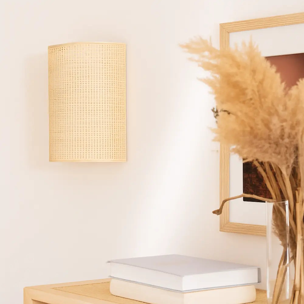 Applique Murale Rotin Naturel – Style Bohème & Scandinave