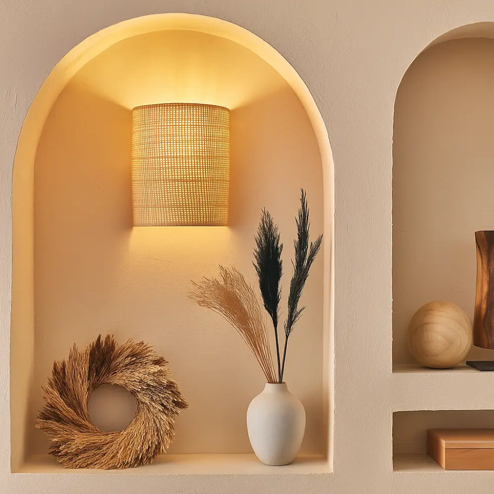 Applique Murale Rotin Naturel – Style Bohème & Scandinave