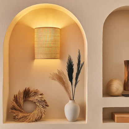 Applique Murale Rotin Naturel – Style Bohème & Scandinave