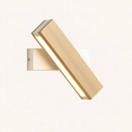 Applique murale LED bois rotatif – Style minimaliste scandinave