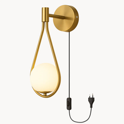 Applique murale LED design moderne – forme goutte, câble avec interrupteur