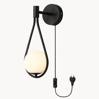 Applique murale LED design moderne – forme goutte, câble avec interrupteur