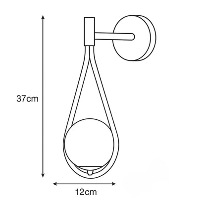 Applique murale LED design moderne – forme goutte, câble avec interrupteur