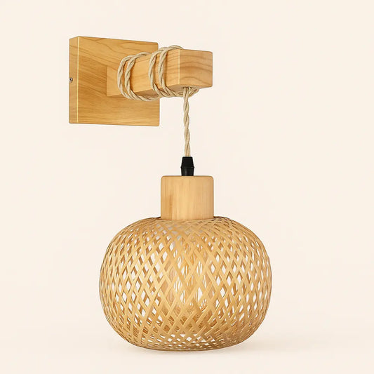 Applique murale en rotin naturel – Style bohème et scandinave