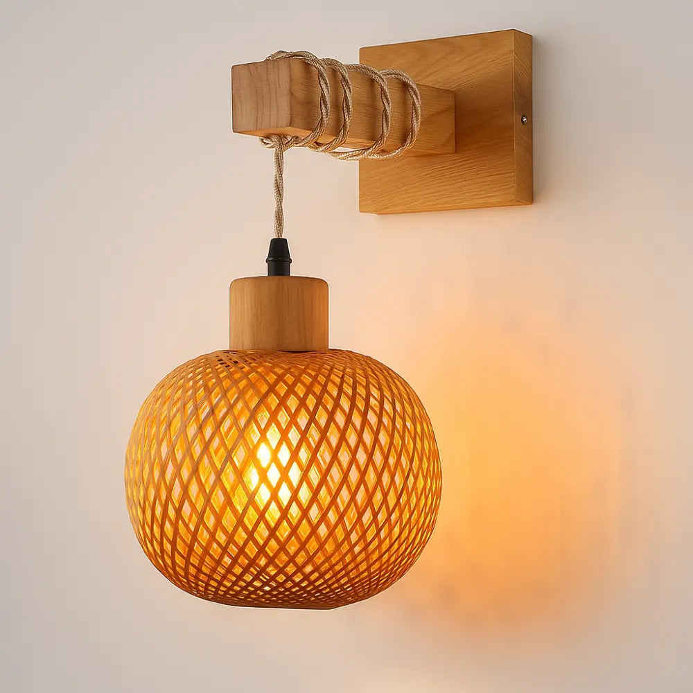 Applique murale en rotin naturel – Style bohème et scandinave