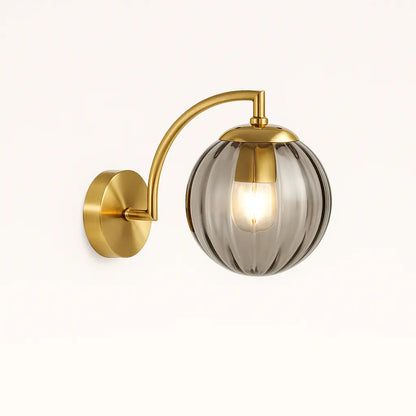 Applique murale en laiton avec globe en verre – Design rétro chic