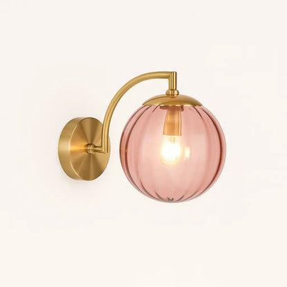 Applique murale en laiton avec globe en verre – Design rétro chic
