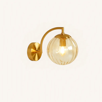 Applique murale en laiton avec globe en verre – Design rétro chic