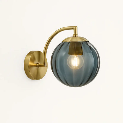 Applique murale en laiton avec globe en verre – Design rétro chic